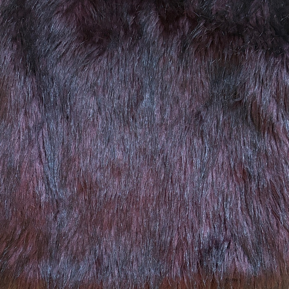 NWOT! Luxurious Burgundy Faux Fur Jacket, Size XS - Picture 6 of 12